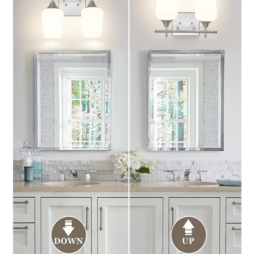 Modern White and Silver Bathroom Vanity Light. Home decor. - Picture 4 of 11